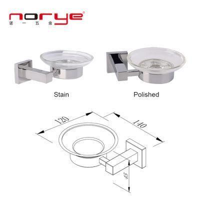 Stainless Steel 304 with Glass Soap Holder Dish Set Washroom Bathroom Accessories