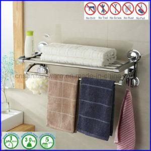 Stainless Steel Chromed Plated Towel Rack with Air Suction Cup Absorb