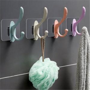 Plastic Bathroom Door Waterproof Towel Clothing Rack Sticky Hook