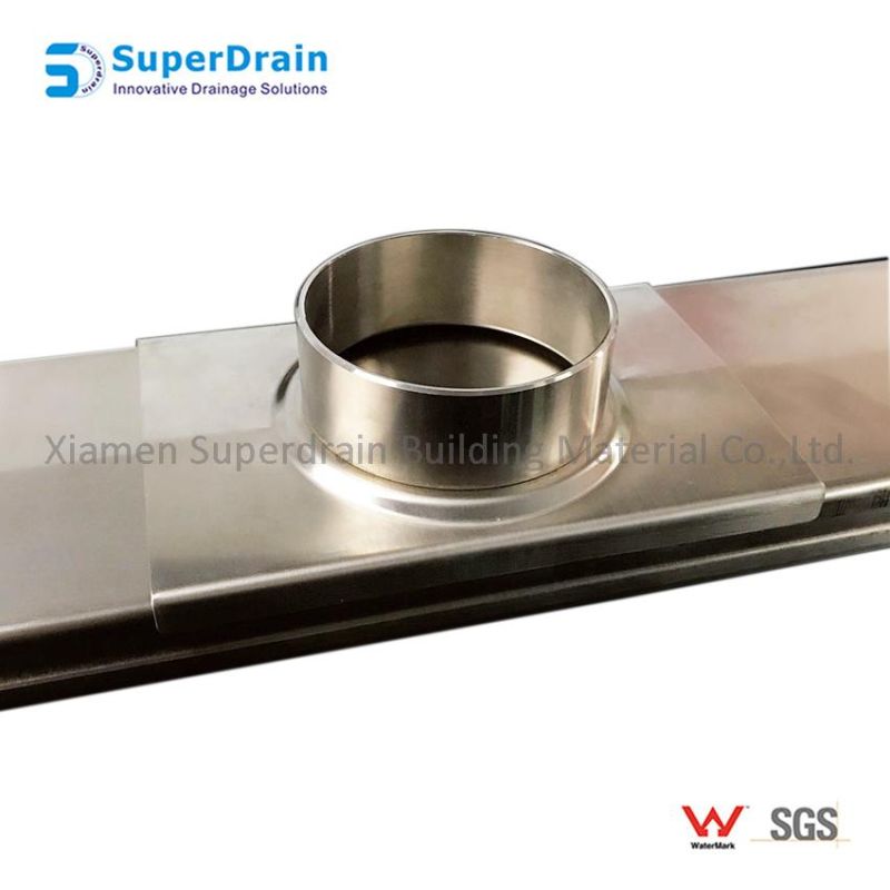 Stainless Steel Electroplated Brass Tile Insert Floor Drain with Movable Outlet