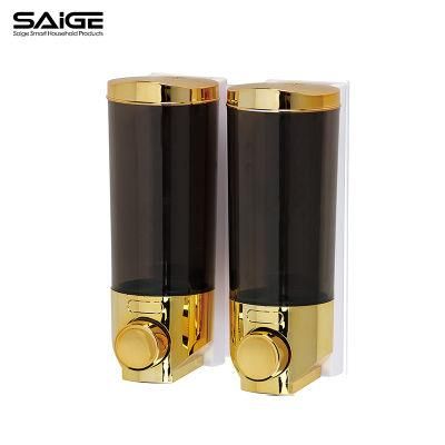 Saige 350ml*2 Wall Mounted Plastic Manual Liquid Soap Dispensers