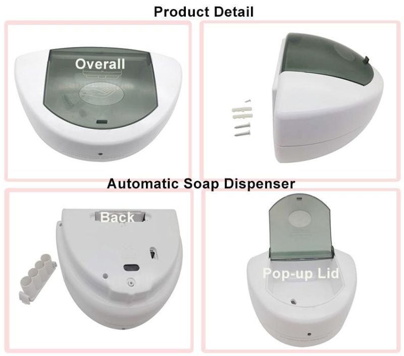 Hotel Household ABS Plastic Automatic Soap/Sanitizer Dispenser 500ml