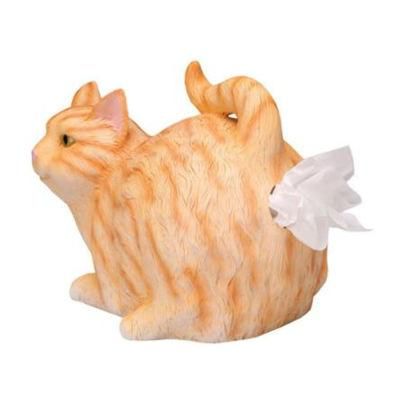 Orange Cat Resin Paper Dispenser, Custom Paper Dispenser Resin Tissue Box