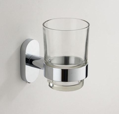Oval Design Solid Brass Polished Chrome Toilet Brush and Holder