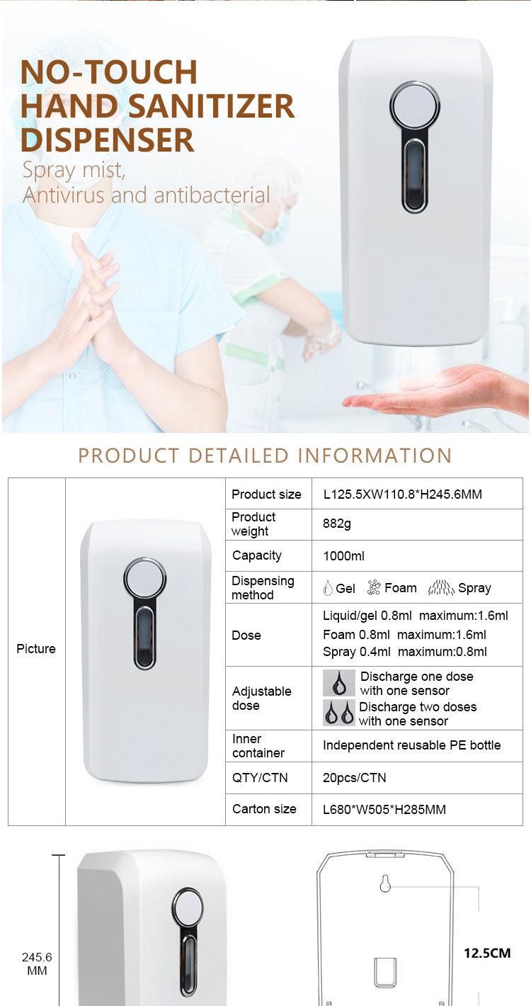 Touchless Automatic Hand Sanitizer Dispenser Wall Mounted Foam Soap Dispenser Set Bathroom