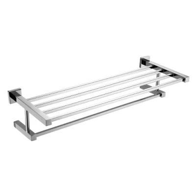 Stainless Steel 304 Towel Shelf Rack with Single Towel Bar