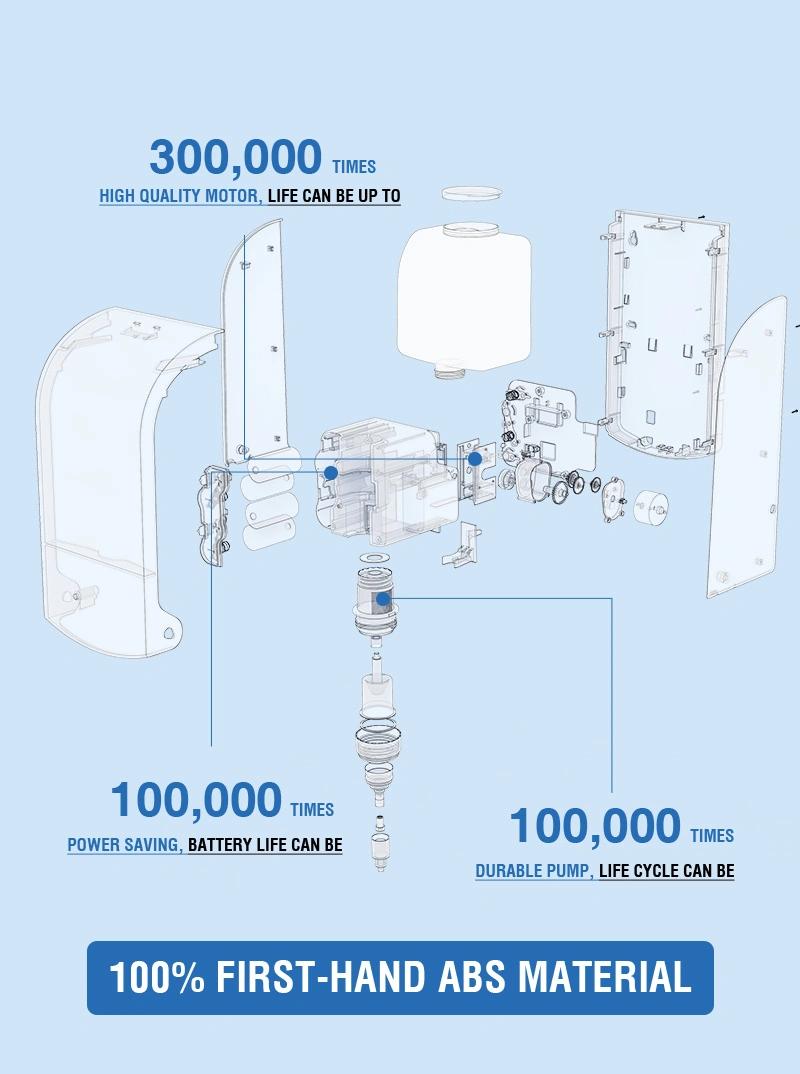 Hand Hygiene Washroom Power Saving 1000ml Sensor Automatic Soap Dispenser