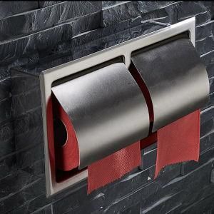 Wall Mounted Inox Stainless Steel Double Toilet Roll Holder Bathroom Accessories Double Toilet Paper Holder