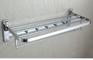 Polish Finishing Stainless Steel Bathroom Toilet Towel Rack with Hooks