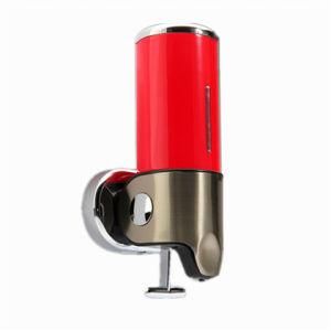 Red 500ml Stainless Steel+ABS Plastic Wall-Mountained Liquid Soap Dispenser