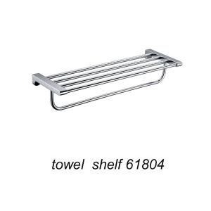 Wall Mounted Zinc Alloy Bathroom Towel Shelf Chrome Finish 61804