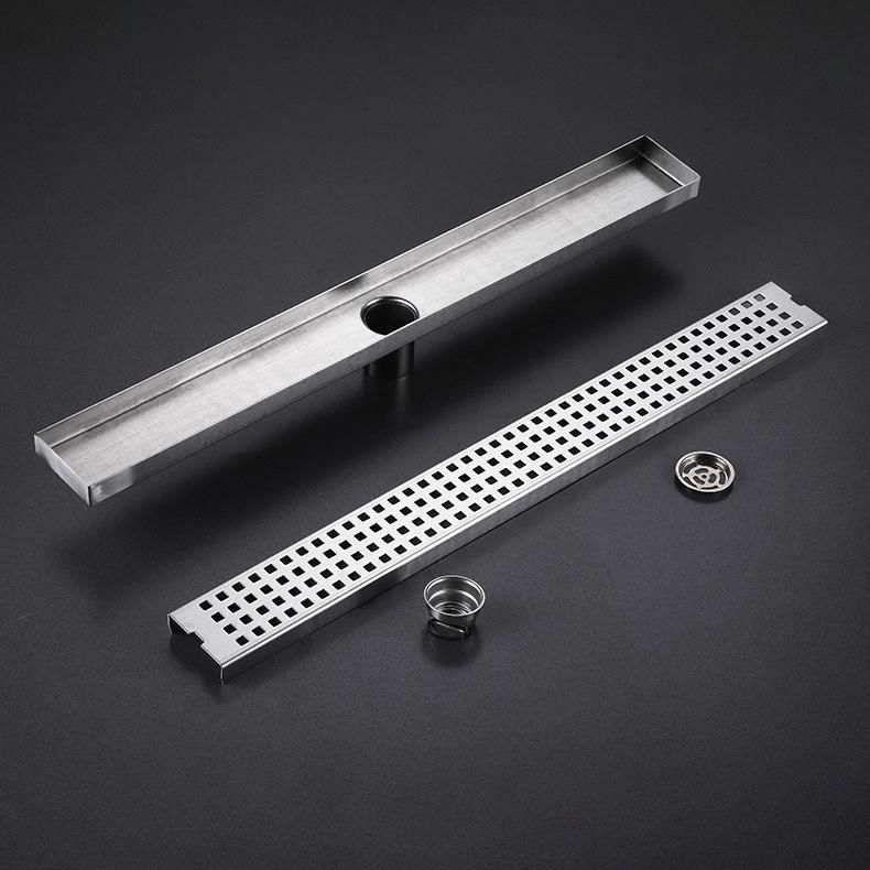 100cm Stainless Steel Long Floor Drain Public Bathroom Balcony Shower Room Large Sewage Outlet Odor Proof Floor Drain Thickened Grid Floor Drain