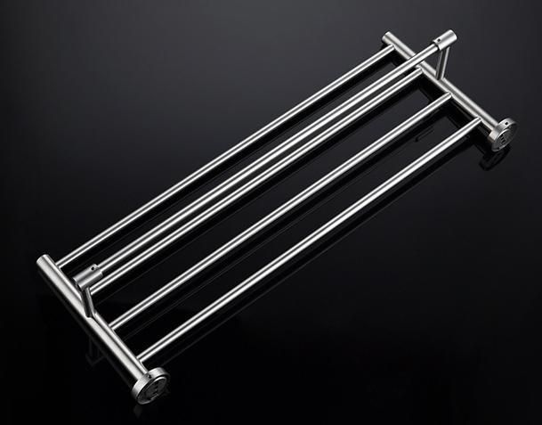 Big Round Base Stainless Steel Towel Rack Wall Mounted Towel Shelf for Bathroom