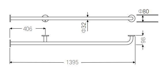 Bnh-19021 Stainless Steel Wall to Wall Straight Grab Bar Safety Handrail