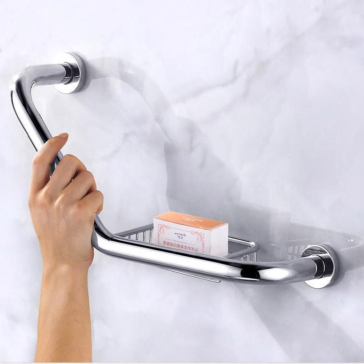 Hot Sale Angled Grab Bar with Soap Dish for Bathroom