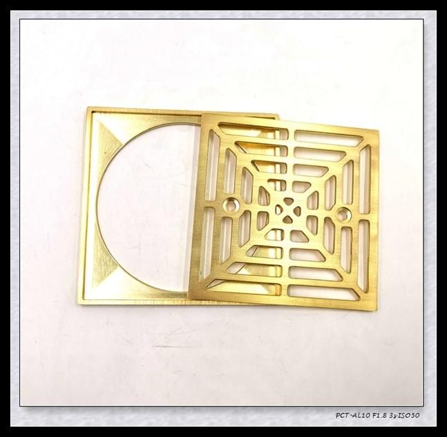 Zinc Alloy Brushed Gold 4 Inch Shower Drain