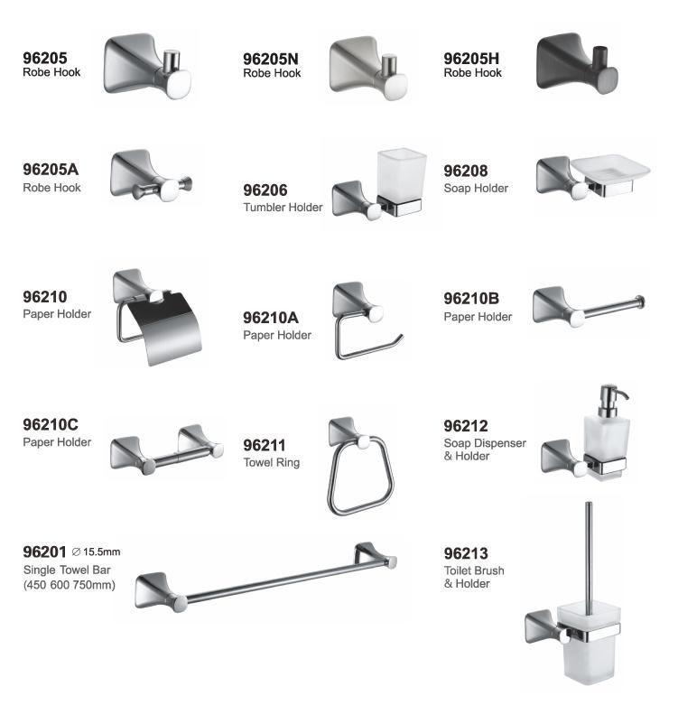 Bathroom Accessory Sets Towel Rack Glass Shelf Tissue Holder Cheap Sample Available Chrome Hotel Washroom Toilet Accessories 6 Piece Bathroom Accessories