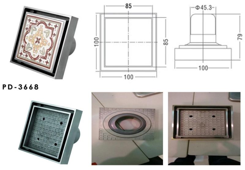 304 Stainless Steel Casting Floor Drain for 2inches Tube