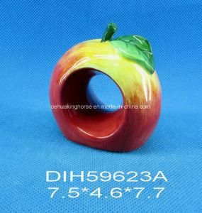 Hand-Painted Ceramic Apple Napkin Ring