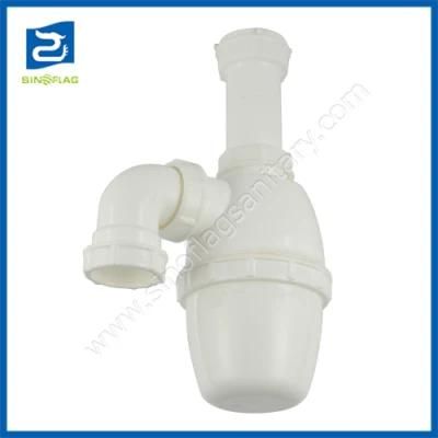 1.1/2*DN40 Plastic White Sink Siphon Bottle Trap with Elbow