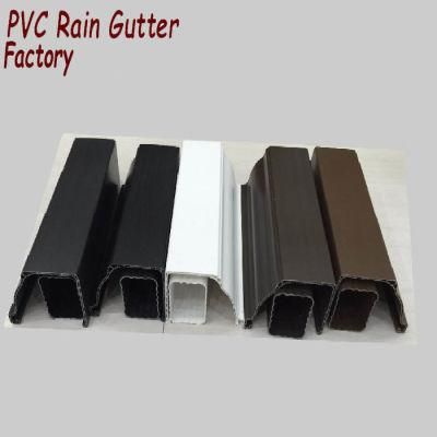 High Quality Plastic Building Mateirlas 5.2inch&7inch White Black Brown Square PVC Rain Gutter