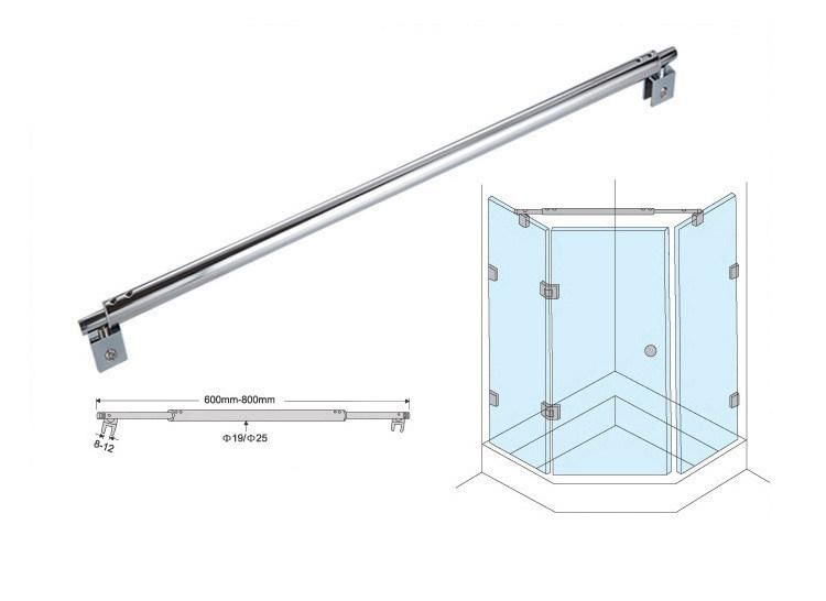 Adjustable Support Bar for Shower Screen Glass-to-Glass Support Bar