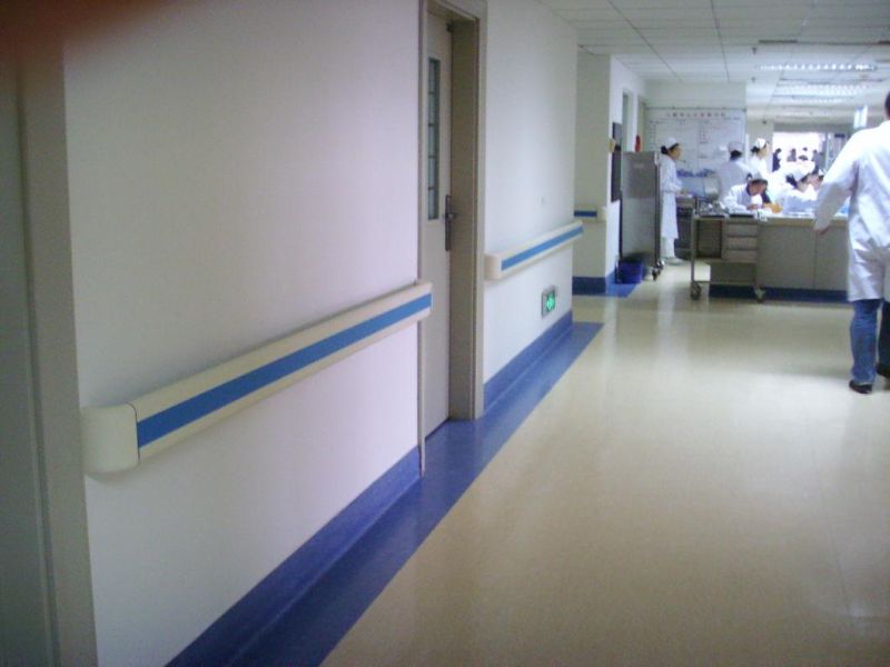 Hospital Corridor PVC Handrail with Blue Color