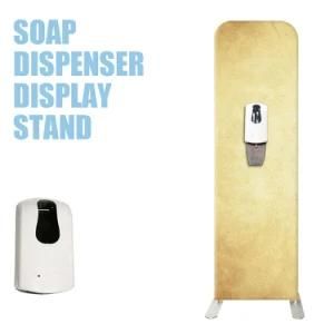 Advertising Poster Exhibition Free Standing Banner Display Stand Soap Dispenser