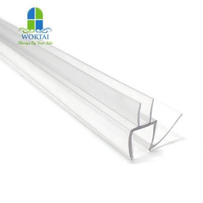 Clear Co-Extruded Bottom Wipe with Drip Rail for 3/8&quot; Glass Seal