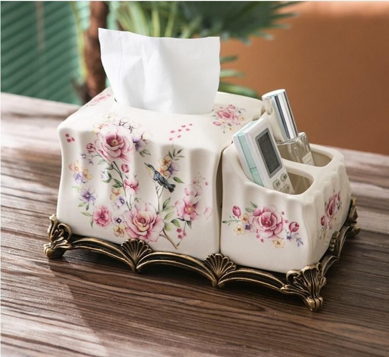 High Quality Tissue Box Home Crafts Hotel Special Tissue Box Printable Logo Nordic Style Ceramic Tissue Box