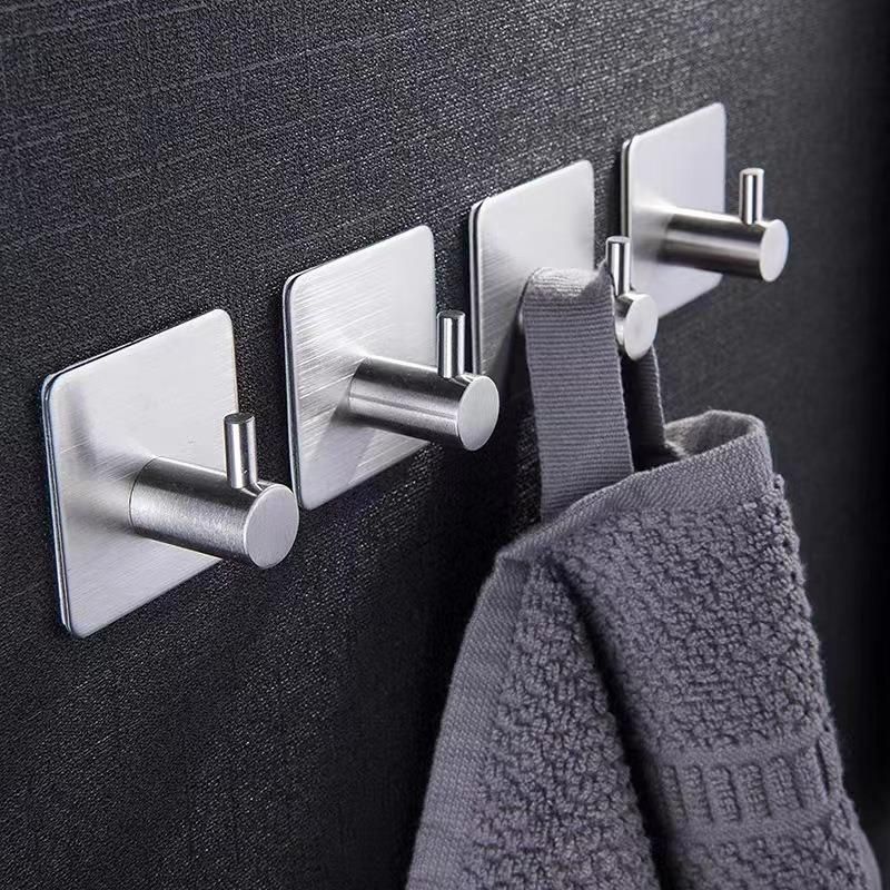 304 Stainless Steel Hook Strong Stick Door Rear Coat Hardware Coat Hook Free Punching