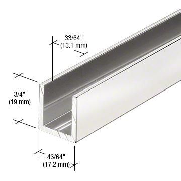 Brite Anodized 1/2&quot; Fixed Panel Shower Door Deep U-Channel - 95&quot;