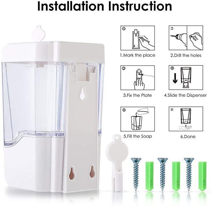 700ml Automatic Hand Sanitizer Dispenser Wall Mounted with Lock