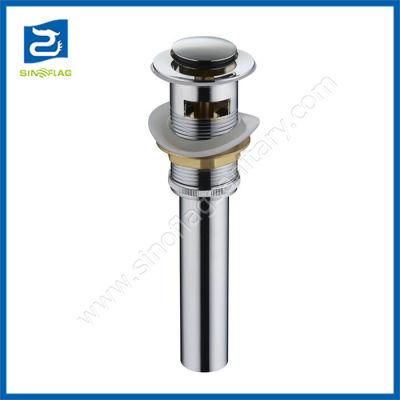 1.1/4 Brass Pop up Basin Drain with Pipe Chrome Plated with Overflow