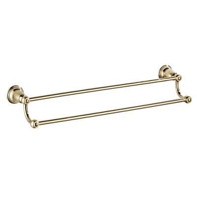 Yundoom OEM Wholesale Bathroom Hardware Black Brushed Golden Towel Rack 304 Stainless Steel Single Towel Rod