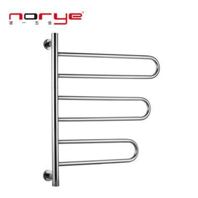 Bathroom Towel Warmer Bar Swivel Heated Rail Wall Stainless Steel