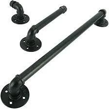 Industrial Pipe Towel Bar Fixture 1/2 Inch Floor Flange Black Pipe Fittings Three-in-One Home Decoration