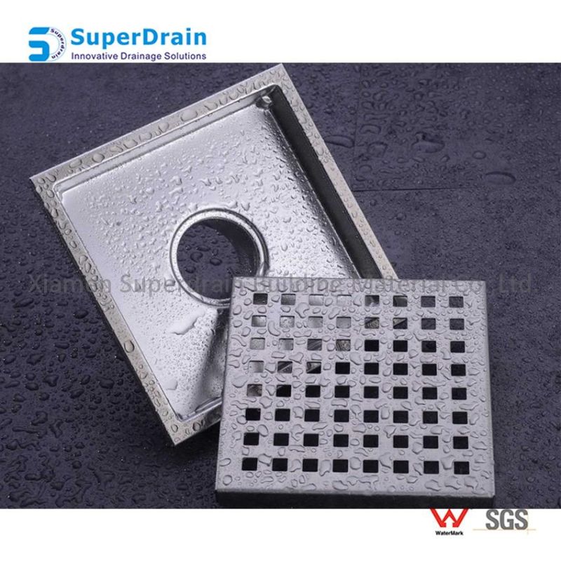 SUS 304 Shower Drain with Square Hole Pattern
