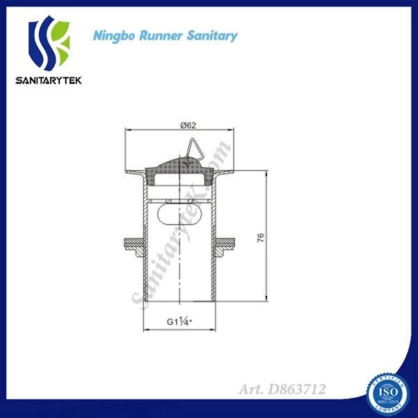 1 1/4" Slotted Basin Waste with Black Poly Plug (D863712)