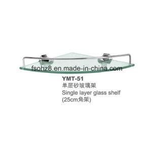 Corner Bathroom Rack Stainless Steel Glass Shelf (YMT-51)