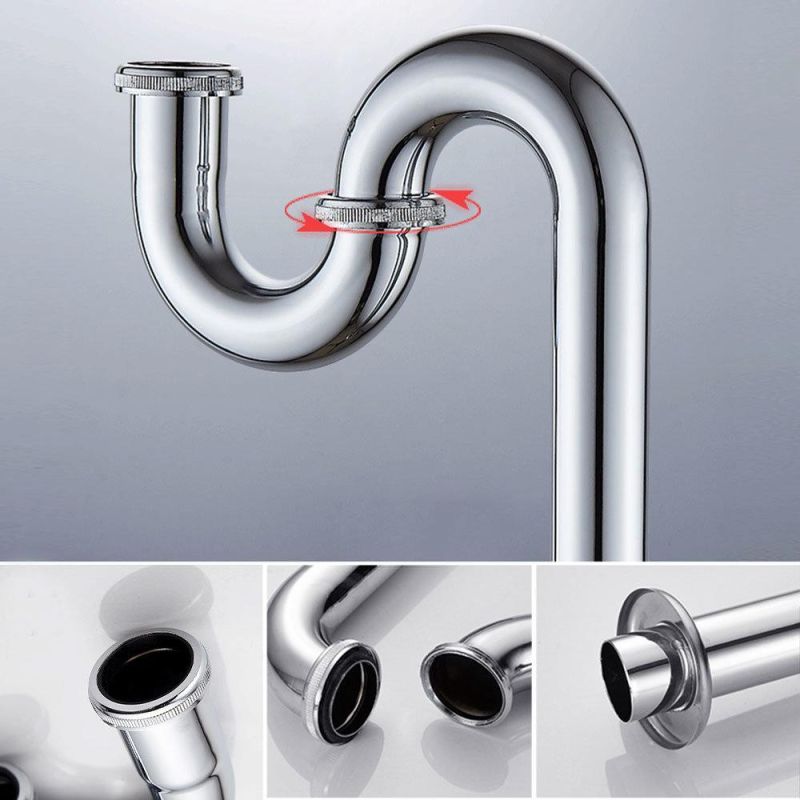 Stainless Steel Bathroom Wash Basin Wash Drainer Sanitary Ware Popup Waste Valve Overflow P Trap