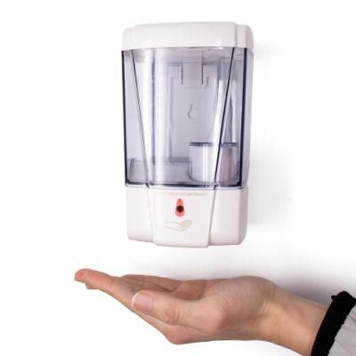 Smart Public Washroom Touchless Sensor Wall Mounted Liquid Soap Dispenser Large Capacity 700ml Adapter Battery Powered Hand Sanitizer Dispenser