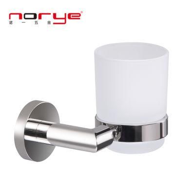 Stainless Steel Bathroom Accessories Single Tumbler Toothbrush Brass Holder Set with Glass Cup