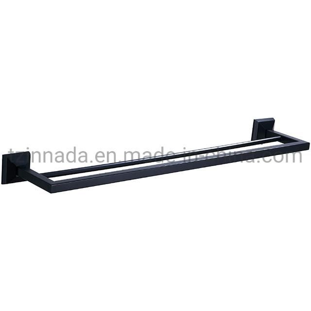 Brass Matt Black Sanitary Ware Bathroom Accessories Double Towel Bar (NC7043)