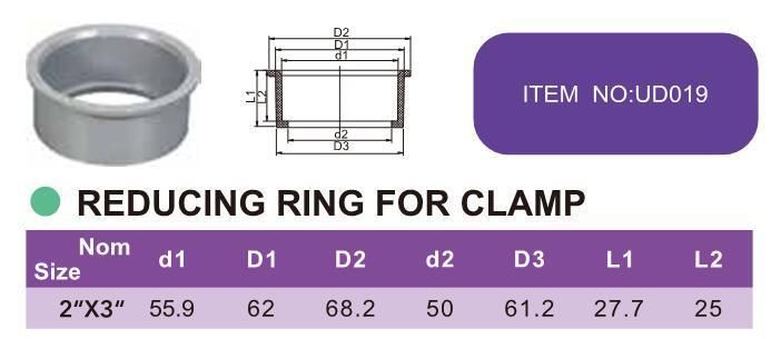 PVC-U Plastic Drainage Waste Pipe Tube Fittings Floor Drain Reducing Ring for Clamp