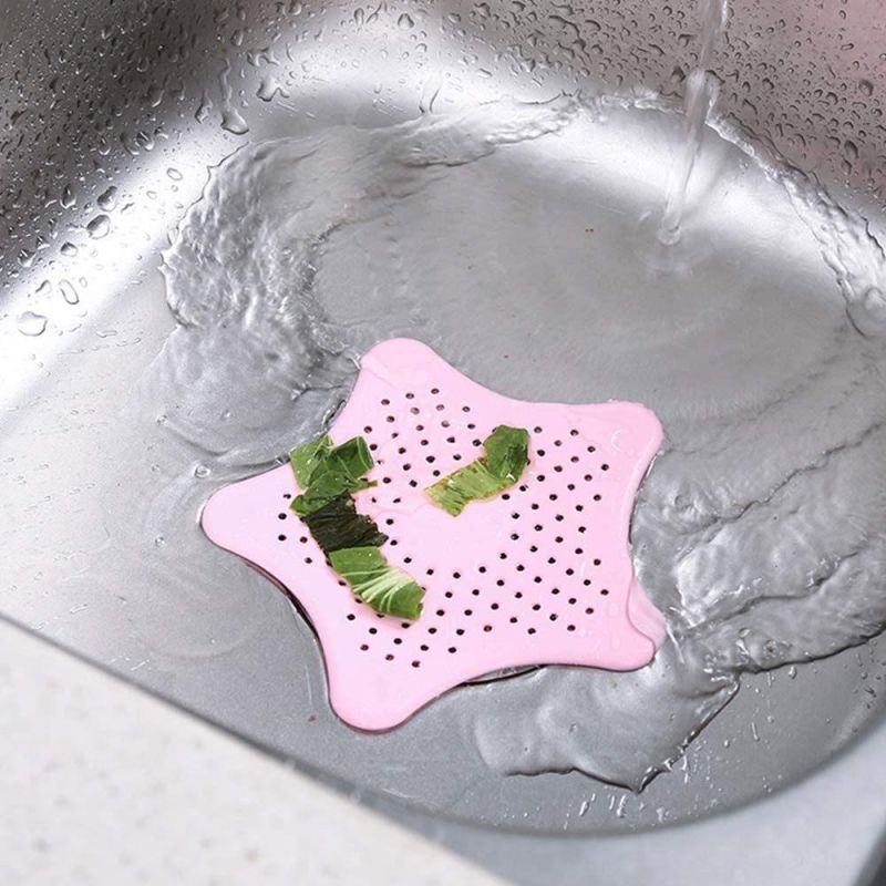 Silicone Star Bathroom Stopper Strainer Colanders Drainers Filter Hair Bathroom Drain Floor and Kitchen Sink Wbb11927