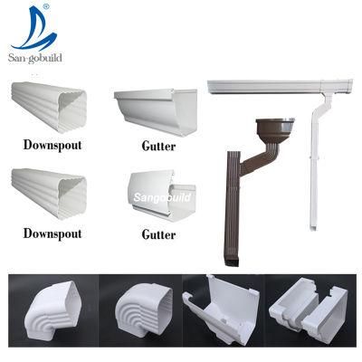 Downspout System Roof Rain Square Gutter Water Tube PVC Pipe Gutter Drainage System