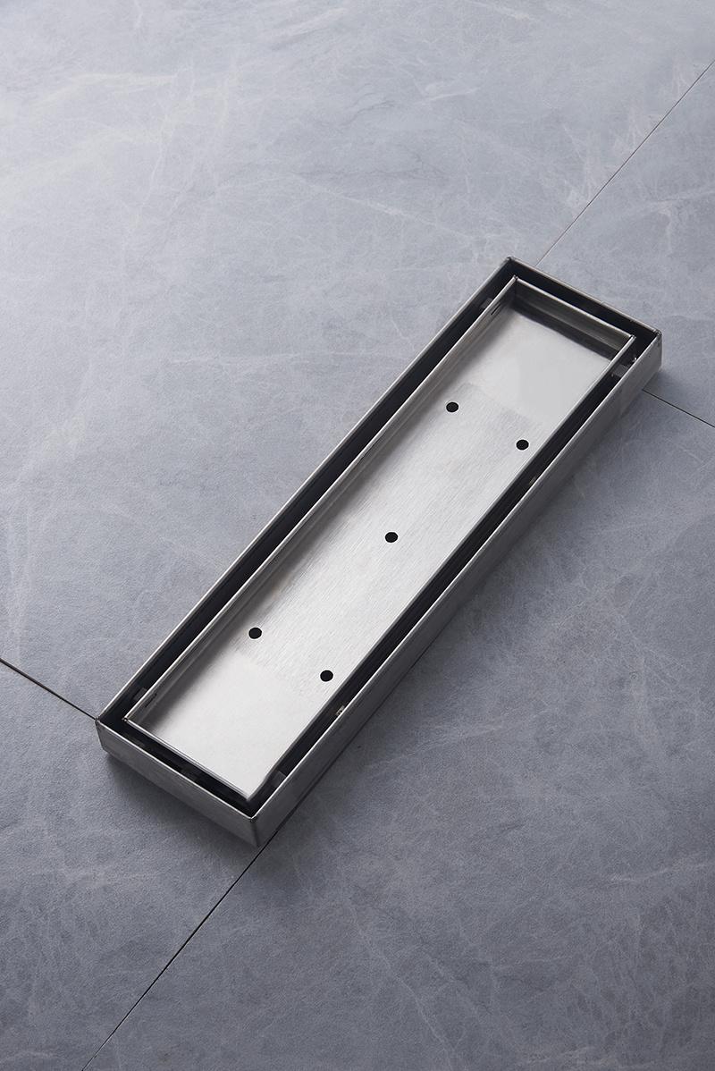 Linear Floor Drain Bathroom Shower Drain Long Drain Channel Stainless Steel Cover