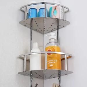 Wall Corner Double Layer Holder for Bathroom Stuff Storage