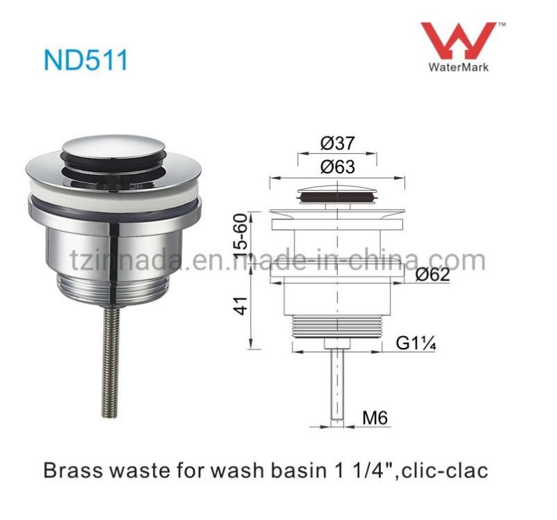 Brass Wash Basin Drainer 1"1/4 Pop up Waste Clic-Clac Pop up Waste (ND511)